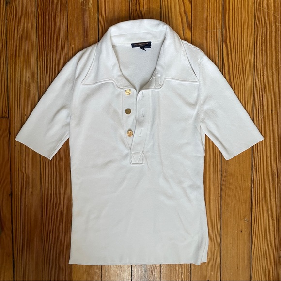 Louis Vuitton Cream Short Sleeve Fitted Polo Shirt - Picture 2 of 5